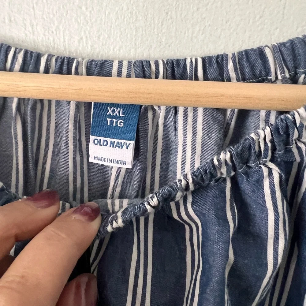Old Navy Navy and White Striped Blouse - Picture 4 of 9